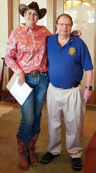 Daria Sparling with Past Rotary President Dick Kroese