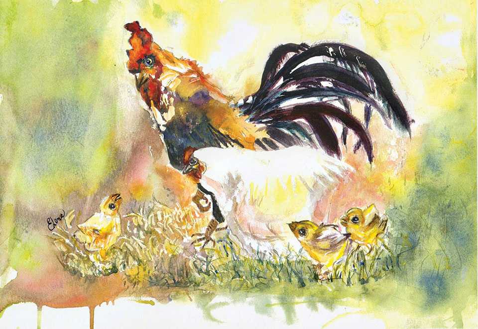 Mary Helen Vasquez - Rooster and Hens