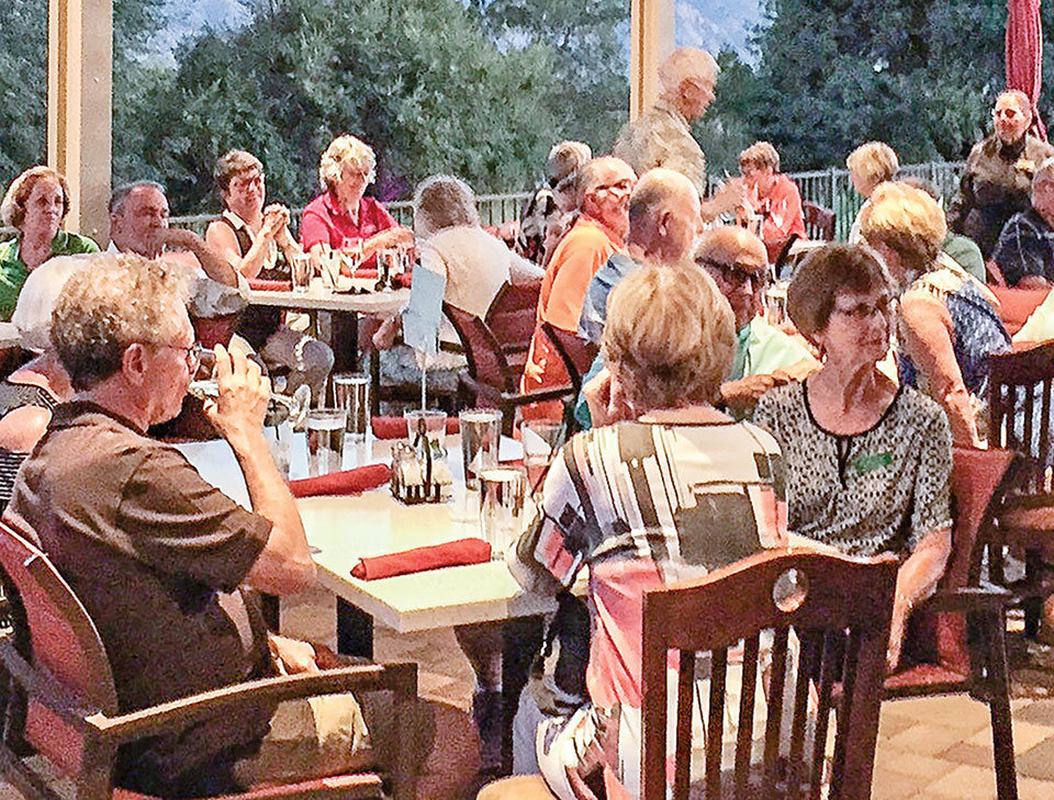 Unit 21 Poker Run players assembled at the Roadrunner Grill anxiously waiting to see who had the best Poker hand. Photo by Dede Crowder.