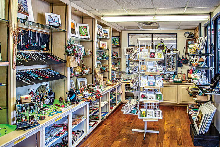 The SaddleBrooke Gift Shop’s interior showing numerous gift items.