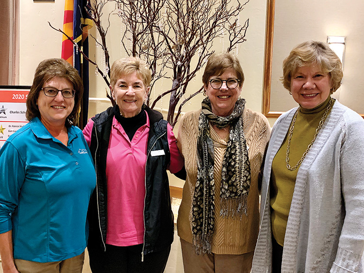 A fun day with SaddleBrooke One and SaddleBrooke TWO (left to right): Theresa Mares (One), Sue Wilson (TWO), Phyllis Cadden (TWO), Marty Wilkes (One).