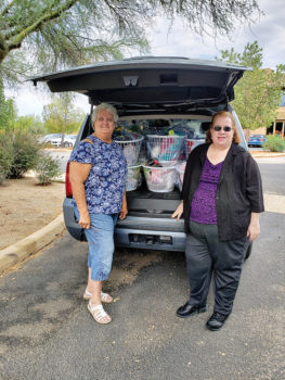 Beth Bradford delivers baby baskets to Davis-Monthan Air Force Base families.