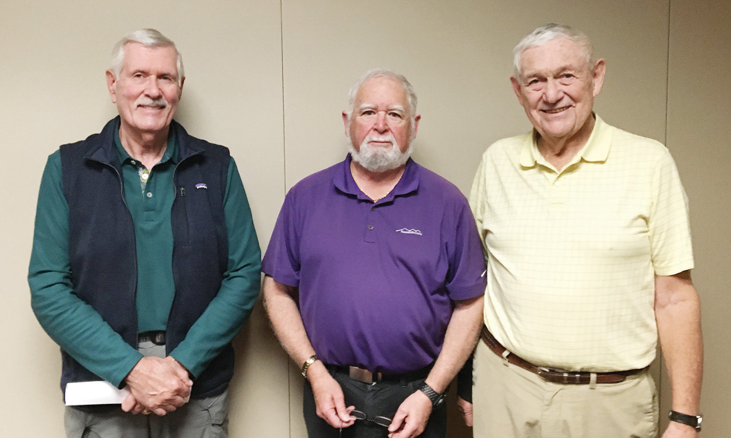 SB Men’s Niner Officers (left to right) Gary Brunelle, Jay Love, and Gary Beeler