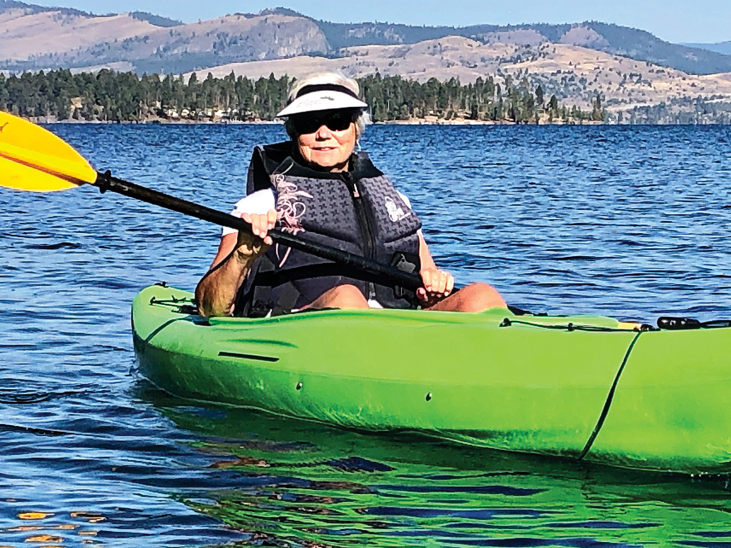 Sandy Barney kayaking on Flathead Lake (Photo submitted by Sandy Barney)
