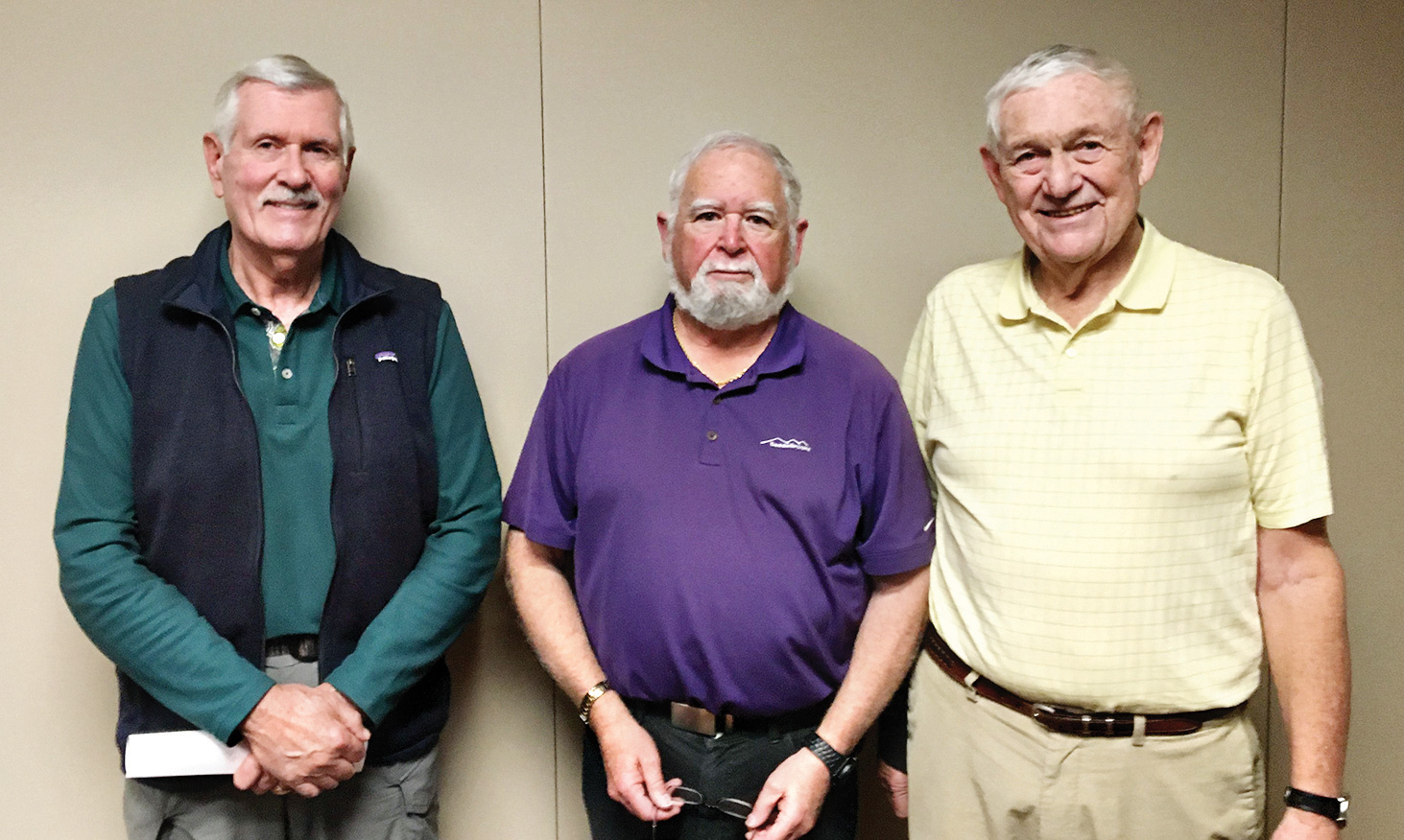 SB Men’s Niner officers (left to right): Gary Brunelle, Jay Love, and Gary Beeler