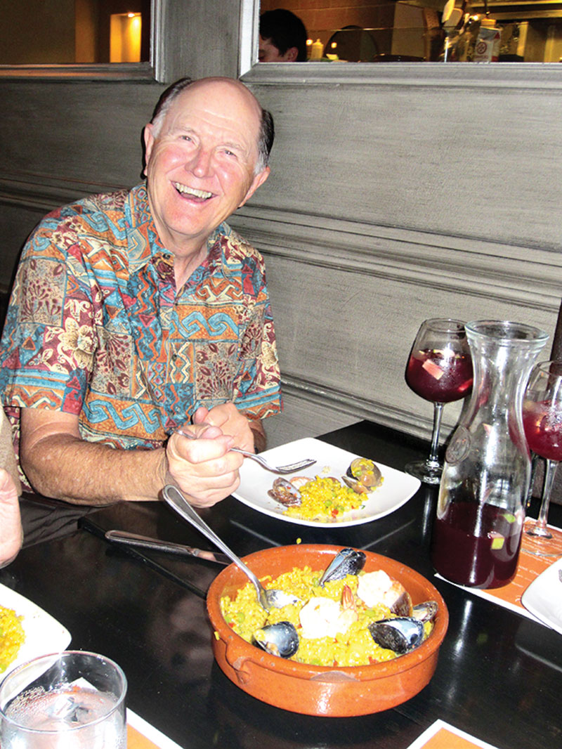 Gary Averett enjoying paella at Contigo