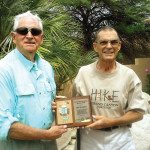 Jim Strickler (right) recently received the Outstanding Volunteer Award from the Arizona Trail Association. It was presented by former SaddleBrooke resident John Rendall, a longtime friend of Jim’s and a board member of the AZT.
