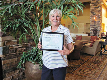 Susan Sterling, Hole-in-One with certificate