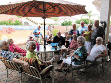 Unit 7 potluck draws a large summer crowd.