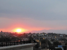 Sunset view from the rooftop of the Rosemont Hotel