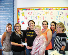 From left: Tori Johnson, Monika Bond, Joanna Soule, Merna Oakley MVLP, Corrie Guerrero, Alina Ramirez and Joan Roberts MLVP