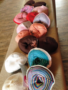 Knitted Knockers come in all sizes and colors; photo by Bette Stephens