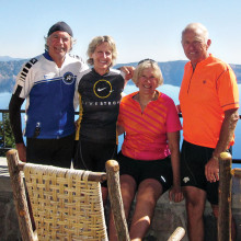 Cyclemaster members the Monfores and Apfelbaums make an annual trip to Crater Lake.