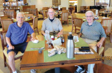 Men enjoy breakfast and Bible Study.