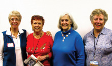 Mary Lou Hackett, Claire Mather, Sharon Cotter and Jan Cregan awaiting Sharon’s presentation on Panoramas. Photograph take by Bill Brennan.