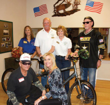 From left, back: ER Gloria Cisneros, Bob Kielsa, Lucy Suddath and veteran Mike Baracco; front: veteran Mike Holsten and Kelly Laurich, Rehabilitation Center Rec. SME.