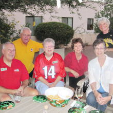 Martin Falkowski, Tom Carr, Margaret Falkowski, Linda Carr, Sue Holtz and Sue Reggentin {in back}; photo by Steve Reggentin