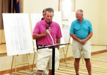 Club Championship winner Terry Tedder giving acceptance speech.