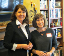 Representative Ann Kirkpatrick visited with SaddleBrooke Democrats at the home of Rollie Prager.