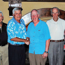 Gross Score Winners, left to right: Doug Swartz, Ted Shin and Marc Webb, Larry Crum and Bill Clarkin, Tom Albaugh and Dave Bentzel and John Pavlak and Roy Stigers (missing Bill Lich)