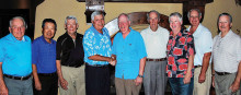 Gross Score Winners, left to right: Doug Swartz, Ted Shin and Marc Webb, Larry Crum and Bill Clarkin, Tom Albaugh and Dave Bentzel and John Pavlak and Roy Stigers (missing Bill Lich)