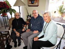 Esther Peabody (left), Phil Schetky (center) and Helen Schetky; photo by Ed Sand