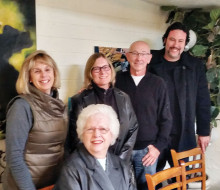 Front: Elaine Helzer, chairman; Back: Rachel Opinsky, secretary, Mary Huebner, treasurer, Freshwater, director, Stephen Cook, artistic director; not pictured Earlene Lewis, director