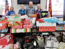 At Hayden Senior Community Center are Janet, Tom and Sandy Simester and Shanna Schudda