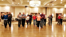 Intermediate dancers learn a new Partner Pattern dance.