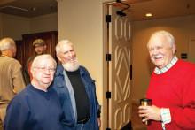 Joe Liske, Jim Eaton and John Triebe visiting before DIGS meeting; photo by Bill Brennan.