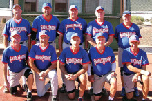 2014 Fall Season Tuesday Competitive League Champion – Johnston’s Pest Solutions. back row: Claude DuVall, Dave Fuller, Joe Oczak, Doug Sweetland and Charlie LaNeve; front row: Harry Adams, John Perfetti, Bill Spevak, Tom Fitzgerald and Larry Weber; photo by Pat Tiefenbach