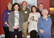 Left to right: Jeanne Herstad, Susan Schwartz, Bernie Kuhr, M.D. (former Peace Corps training site psychiatrist), Rolly Prager, Allen Halper and Fran Dorr; not pictured is Joann Waddell