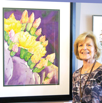 Painting by Renee Pearson titled Blossom Promenade; photo by J. Cohen.