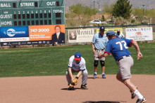 Will he be safe or tagged out? Photo by Paul Jarzembinski.