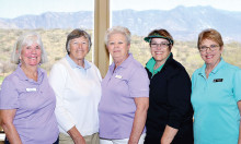 The Across the Brooke Committee Members: Ann Adams, Doris Dieterle, Dian Kupper, Sue Staker and Phyllis Cadden; photo by Bob Koblewski.