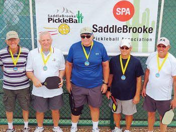 2.5 Men’s Doubles, left to right: Charles Thomas, Ron Limoges (not shown) – Bronze; Steve Jacobs, Richard Borland – Gold; Bud Mottice, Don Richey – Silver