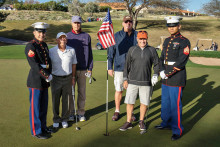 Golfers thanked the troops for their service at the honorary U.S. Marines hole.