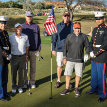 Golfers thanked the troops for their service at the honorary U.S. Marines hole.