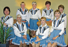 From left, front: Sylvia Bonesky, Donna Leonard, Pat Cox and Pat Tiefenbach; from left, back: Jo Helms, Carol Jones, Diane Korn and Stephanie Cady.