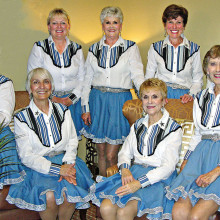 From left, front: Sylvia Bonesky, Donna Leonard, Pat Cox and Pat Tiefenbach; from left, back: Jo Helms, Carol Jones, Diane Korn and Stephanie Cady.