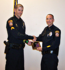 OVPD Police Officer of the Year, Jason Horetski (left) and Lieutenant Curtiss Hicks