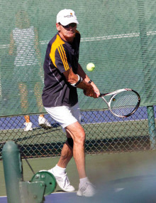 Bob Stocks has a ferocious two handed backhand.