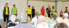 The dancers enjoy performing for a crowd.