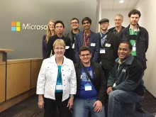 Winners of the Microsoft Insiders Competition; Jenny Rink is in front row at left.