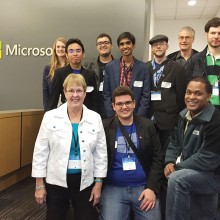 Winners of the Microsoft Insiders Competition; Jenny Rink is in front row at left.