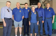 Helping with the project are Terry Stobbe, Doug Sweetland, Mark Douglas, Laurie Foster, Superintendent of Oracle School District  Dennis Blauser and Bill Glover.