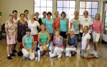 Monday afternoons are great fun for these pretty line dancers in Rebecca’s Easy Intermediate class as summer temps arrive.