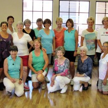 Monday afternoons are great fun for these pretty line dancers in Rebecca’s Easy Intermediate class as summer temps arrive.