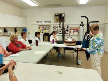 Claudia Brust teaches a class on blocking.