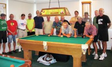 Left to right: Cliff “Lucky Shirt” Terry, Tom “Ski” Kaliski, Al “Big Al” Petito, Paul “Bankster” Callas, Jim “Aviator” Wydick, Dave Brinker, Richard “Loose Rack” Galant, Tom “Teck” Sorensen, Dominic “The Doctor” Borland, Tom “Half Jacket” Barrett, Joe “Fast Eddie” Giammarino, Jim Kaufman, Don “Deadeye” Cox, Dan Stebbins and Jim “Shooter” Fabio; not pictured: Richard “Villa Park” Werkmeister